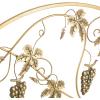 imageDeco 79 Metal Fruit Living Room Fireplace Screen Foldable 3 Panel Fire Spark Guard with Leaf Accents Screen 29quot x 14quot x 36quot GoldGold