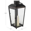 imageDeco 79 Metal Modern Candle Lantern with Gold Accents 8quot x 7quot x 14quot Black7 x 8 x 16