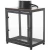 imageDeco 79 Metal Modern Candle Lantern with Gold Accents 8quot x 7quot x 14quot Black8 x 7 x 11