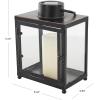imageDeco 79 Metal Modern Candle Lantern with Gold Accents 8quot x 7quot x 14quot Black8 x 7 x 11