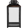 imageDeco 79 Metal Modern Candle Lantern with Gold Accents 8quot x 7quot x 14quot Black8 x 7 x 14