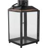 imageDeco 79 Metal Modern Candle Lantern with Gold Accents 8quot x 7quot x 14quot Black8 x 7 x 14