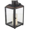imageDeco 79 Metal Modern Candle Lantern with Gold Accents 8quot x 7quot x 14quot Black8 x 7 x 14