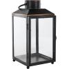 imageDeco 79 Metal Modern Candle Lantern with Gold Accents 8quot x 7quot x 14quot Black8 x 7 x 14