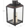 imageDeco 79 Metal Modern Candle Lantern with Gold Accents 8quot x 7quot x 14quot Black8 x 7 x 14
