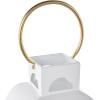 imageDeco 79 Metal Tall Arched Cutout Candle Lantern with Gold Handle 7quot x 7quot x 23quot White7 x 7 x 23