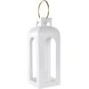 imageDeco 79 Metal Tall Arched Cutout Candle Lantern with Gold Handle 7quot x 7quot x 23quot White7 x 7 x 23