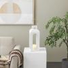 imageDeco 79 Metal Tall Arched Cutout Candle Lantern with Gold Handle 7quot x 7quot x 23quot White7 x 7 x 23