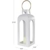 imageDeco 79 Metal Tall Arched Cutout Candle Lantern with Gold Handle 7quot x 7quot x 23quot White7 x 7 x 23