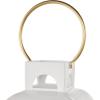 imageDeco 79 Metal Tall Arched Cutout Candle Lantern with Gold Handle 7quot x 7quot x 23quot White7 x 8 x 27