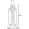 imageDeco 79 Metal Tall Arched Cutout Candle Lantern with Gold Handle 7quot x 7quot x 23quot White7 x 8 x 27