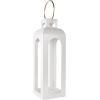 imageDeco 79 Metal Tall Arched Cutout Candle Lantern with Gold Handle 7quot x 7quot x 23quot White7 x 8 x 27