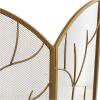 imageDeco 79 Metal Tree Arched 3 Panel Fireplace Screen with Branch Inspired Design 25quot x 12quot x 31quot Gold