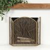 imageDeco 79 Metal Tree Arched 3 Panel Fireplace Screen with Branch Inspired Design 25quot x 12quot x 31quot Gold