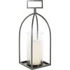 imageDeco 79 Metal Indoor Outdoor Candle Lantern Open Frame Lantern Candle Holder with Rectangle Handles Lantern 6quot x 6quot x 20quot SilverSilver