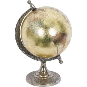 imageDeco 79 Aluminum Metal Globe 7quot x 7quot x 10quot Brown