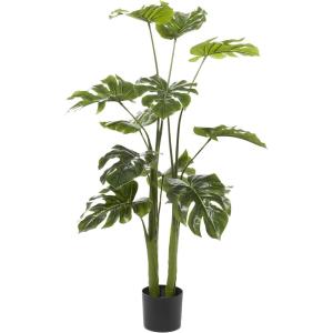 imageDeco 79 Faux Foliage Monstera Artificial Plant with Realistic Leaves and Black Plastic Pot 27quot x 22quot x 48quot Green4ft
