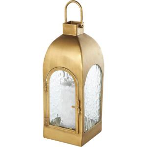 imageDeco 79 Metal Indoor Outdoor Candle Lantern Arched Lantern Candle Holder with Top Handle Lantern 6quot x 6quot x 18quot Gold