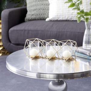 imageDeco 79 Modern Metal Solid Candle Holder 15quot x 5quot x 5quot Gold15L x 5W x 5H