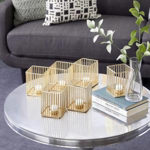 imageDeco 79 Modern Metal Solid Candle Holder 15quot x 5quot x 5quot GoldS3 4  11  16W