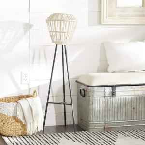 imageDeco 79 White Metal Natural Lantern 40 x 11 x 11 Inches