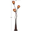 imageDeco 79 Dried Plant Room Floor Lamp Standing Tall Lamp with Decorated Orange Lamp Shades Tall Lamp 21quot x 9quot x 72quot Brown70Inch by 18Inch