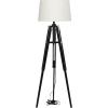 imageDeco 79 Wood Room Floor Lamp Tripod Standing Tall Lamp with Cream Linen Shade Tall Lamp 21quot x 21quot x 62quot Black62