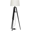 imageDeco 79 Wood Room Floor Lamp Tripod Standing Tall Lamp with Cream Linen Shade Tall Lamp 21quot x 21quot x 62quot Black62