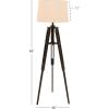 imageDeco 79 Wood Room Floor Lamp Tripod Standing Tall Lamp with Cream Linen Shade Tall Lamp 21quot x 21quot x 62quot Black62