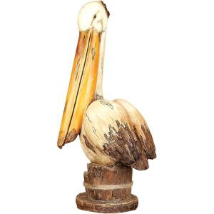 imageDeco 79 Polystone Pelican Decorative Sculpture Home Decor Statue Accent Figurine 7quot x 7quot x 18quot CreamCream