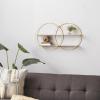 imageCosmoLiving by Cosmopolitan Metal Round 2 Shelf Wall Shelf 30quot x 6quot x 18quot GoldGold