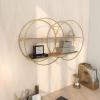 imageCosmoLiving by Cosmopolitan Metal Round 2 Shelf Wall Shelf 30quot x 6quot x 18quot GoldGold
