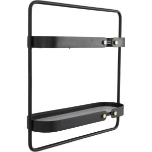 imageCosmoLiving by Cosmopolitan Metal Round 2 Shelf Wall Shelf 30quot x 6quot x 18quot GoldBlack