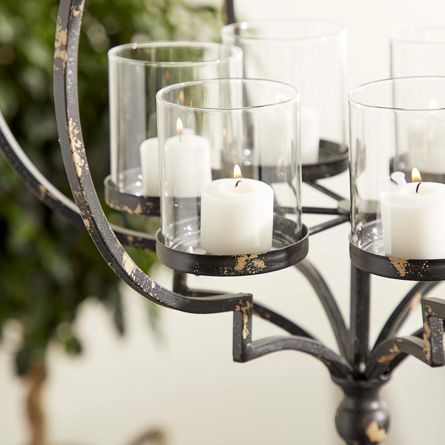 imageDeco 79 Metal Hanging Candelabra 17quot x 17quot x 19quot BlackBlack