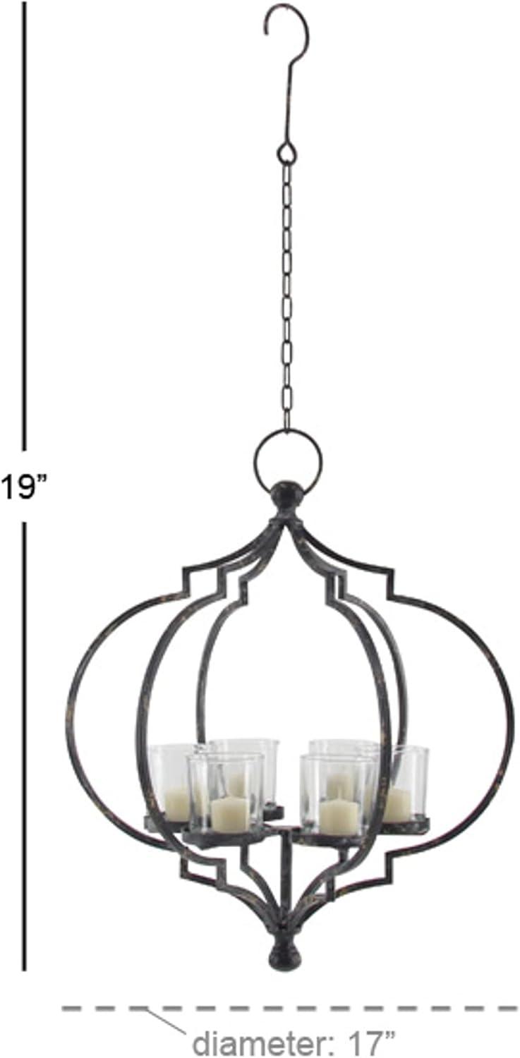 imageDeco 79 Metal Hanging Candelabra 17quot x 17quot x 19quot BlackBlack