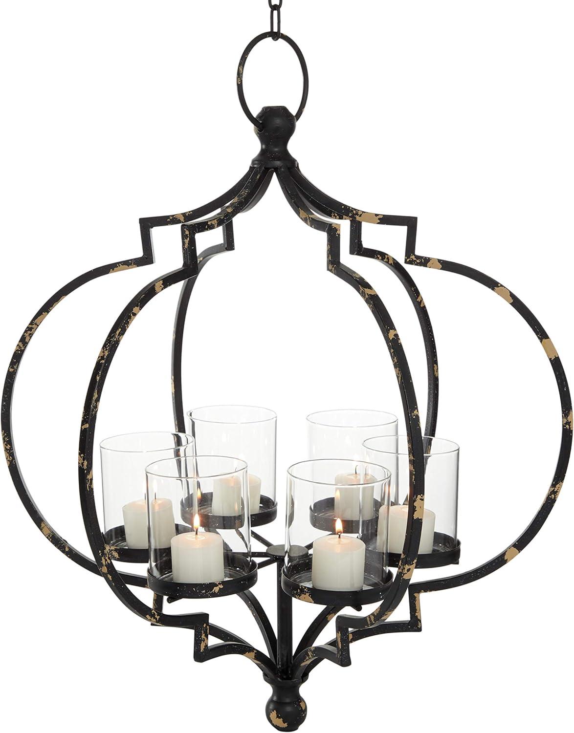 imageDeco 79 Metal Hanging Candelabra 17quot x 17quot x 19quot BlackBlack