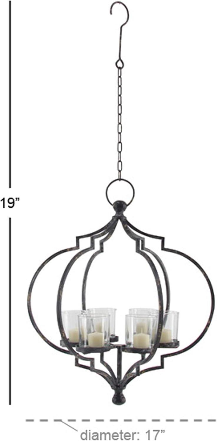 imageDeco 79 Metal Hanging Candelabra 17quot x 17quot x 19quot BlackBlack
