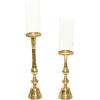 imageDeco 79 Aluminum Hurricane Lamp Set of 2 32quot 26quotH Gold