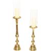 imageDeco 79 Aluminum Hurricane Lamp Set of 2 32quot 26quotH Gold