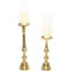 imageDeco 79 Aluminum Hurricane Lamp Set of 2 32quot 26quotH Gold