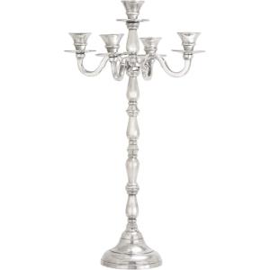 imageDeco 79 Aluminum Metal Scroll Tall Candelabra 10quot x 10quot x 24quot SilverSilver