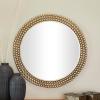 imageCosmoLiving by Cosmopolitan Metal Room Wall Mirror Entryway Mirror with Beaded Detailing Wall Mounted Mirror 32quot x 1quot x 32quot Brass