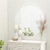 imageDeco 79 Contemporary Wood Round Wall Mirror 30quot x 1quot x 30quot White