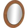 imageDeco 79 Wood Room Wall Mirror Fluted Entryway Mirror with Scalloped Edge Wall Mounted Mirror 43quot x 1quot x 43quot Brown