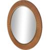 imageDeco 79 Wood Room Wall Mirror Fluted Entryway Mirror with Scalloped Edge Wall Mounted Mirror 43quot x 1quot x 43quot Brown