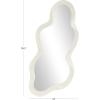 imageDeco 79 Wood Room Wall Mirror Wavy Entryway Mirror with Dimensional Frame Wall Mounted Mirror 18quot x 1quot x 39quot White