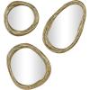 imageDeco 79 Aluminum Metal Abstract Room Wall Mirror Entryway Mirrors Set of 3 Wall Mounted Mirrors 23quot 19quot 15quotH Gold