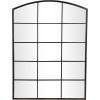 imageDeco 79 Metal Room Wall Mirror Arched Window Pane Inspired Entryway Mirror with Black Frame Wall Mounted Mirror 36quot x 1quot x 48quot Black