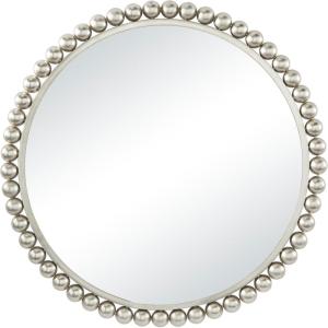 imageCosmoLiving by Cosmopolitan Metal Room Wall Mirror Entryway Mirror with Bead Detailing Wall Mounted Mirror 36quot x 1quot x 36quot SilverSilver