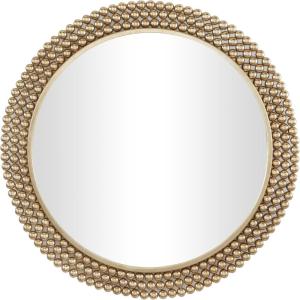 imageCosmoLiving by Cosmopolitan Metal Room Wall Mirror Entryway Mirror with Beaded Detailing Wall Mounted Mirror 32quot x 1quot x 32quot Brass